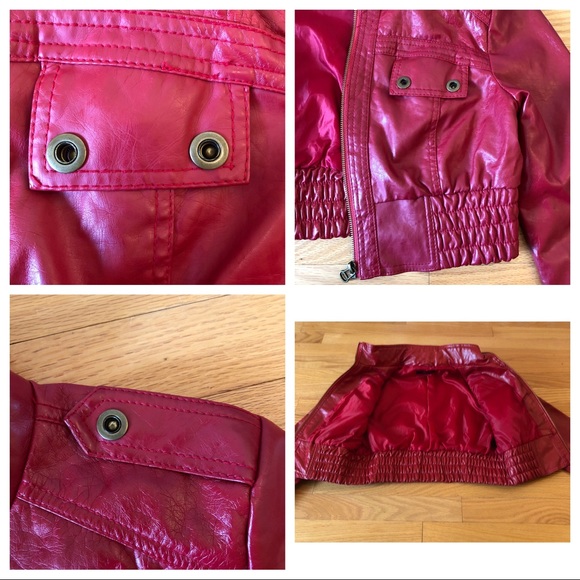 Neu Look Red Faux Leather Moto Jacket - Picture 10 of 12